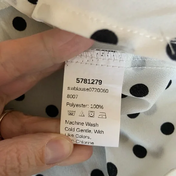 SHEIN White Blouse with Black Polka Dots - Picture 5 of 5